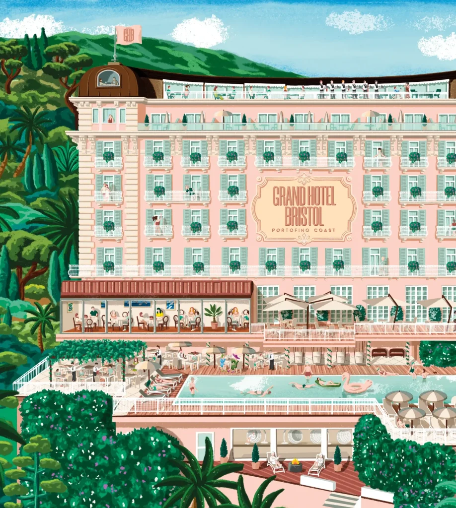 Luxury Hospitality Marketing - Grand Hotel Bristol Digital Illustration - DROPSHOT